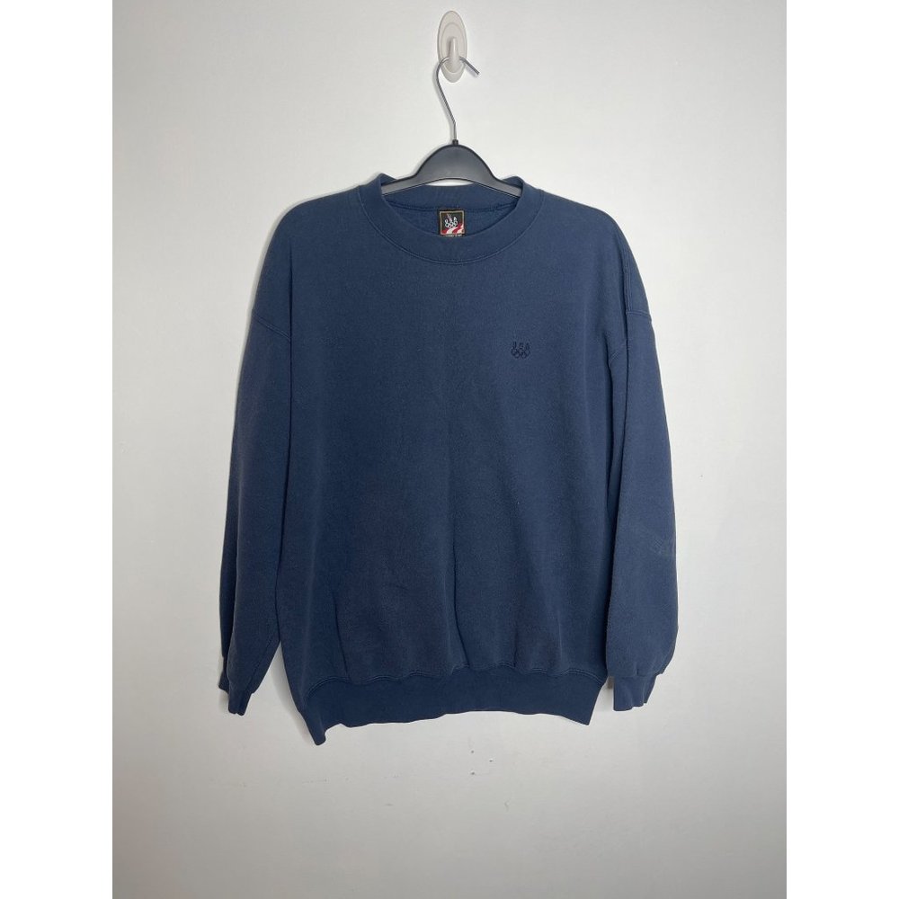 Vintage USA Olympic Team Sweatshirt Crewneck Size XLT Navy Blue